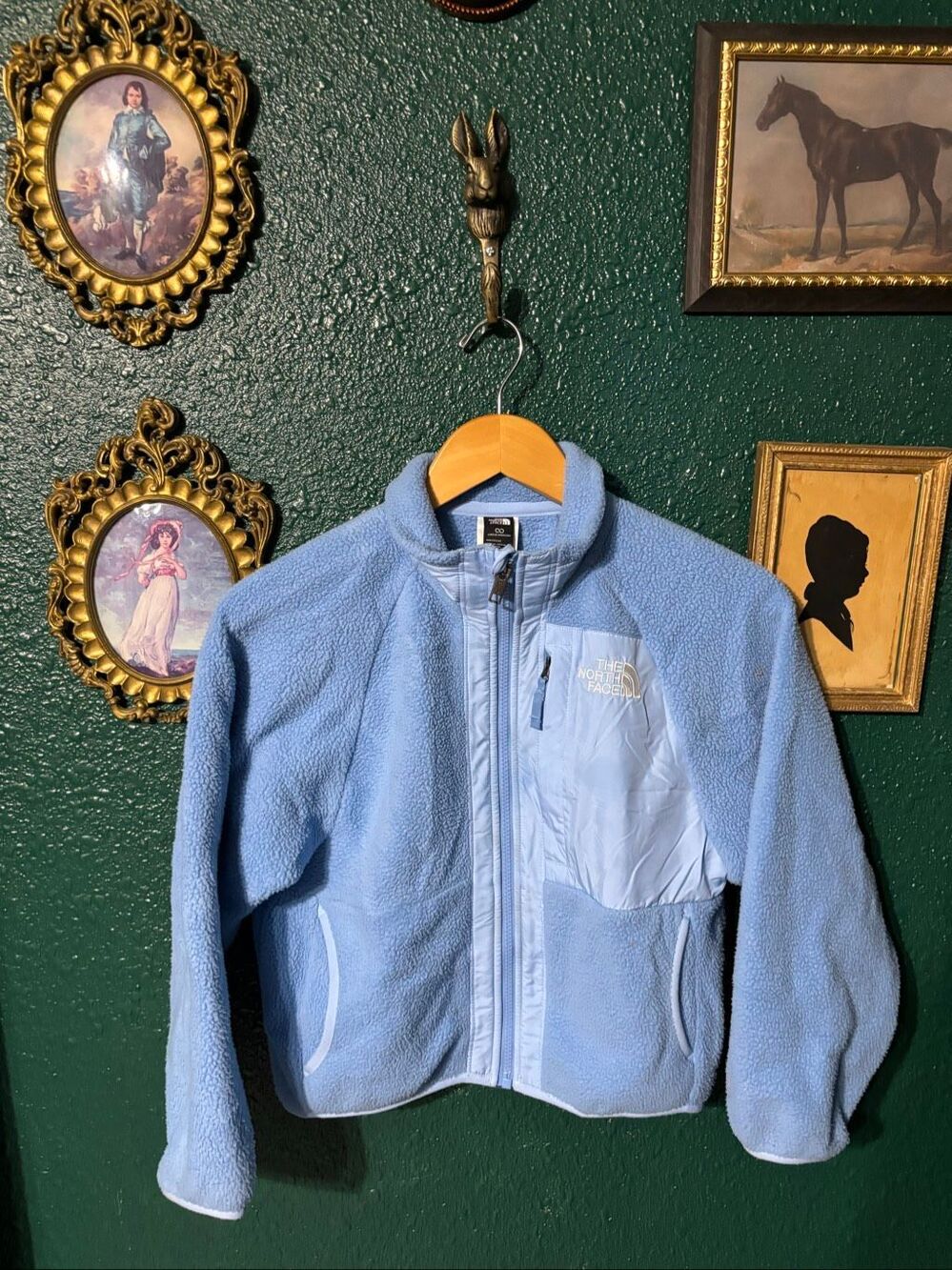 The North Face Blue Girls Fleece Zip Up Jacket Sz Small 7/8